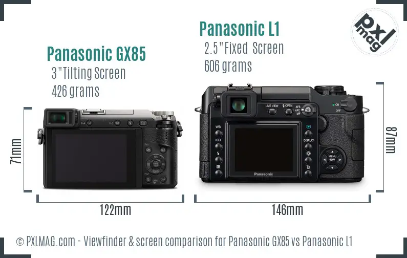 Panasonic GX85 vs Panasonic L1 Screen and Viewfinder comparison