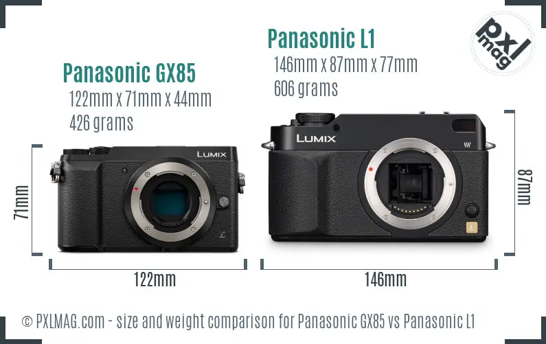 Panasonic GX85 vs Panasonic L1 size comparison