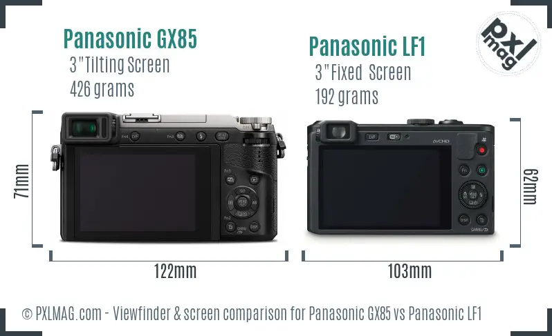 Panasonic GX85 vs Panasonic LF1 Screen and Viewfinder comparison