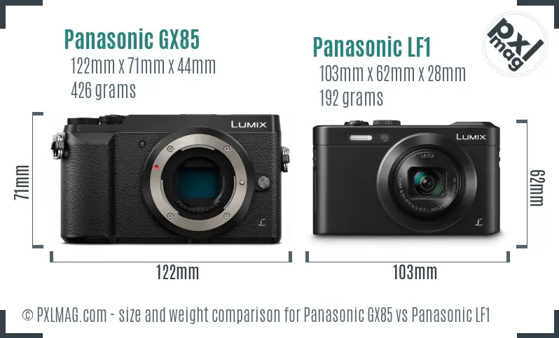 Panasonic GX85 vs Panasonic LF1 size comparison