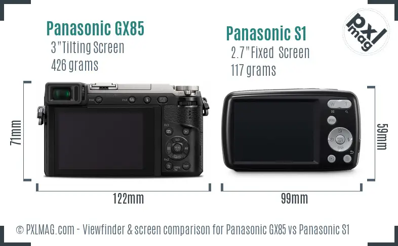 Panasonic GX85 vs Panasonic S1 Screen and Viewfinder comparison