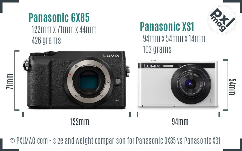 Panasonic GX85 vs Panasonic XS1 size comparison