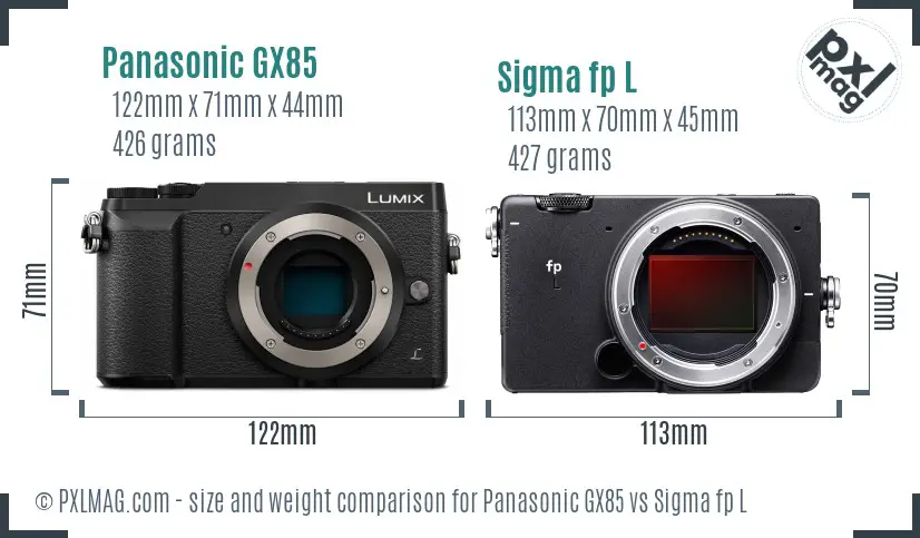 Panasonic GX85 vs Sigma fp L size comparison