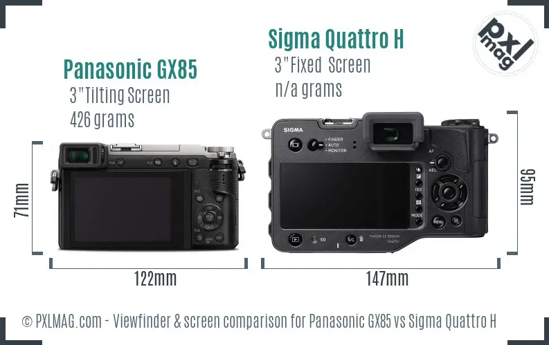 Panasonic GX85 vs Sigma Quattro H Screen and Viewfinder comparison