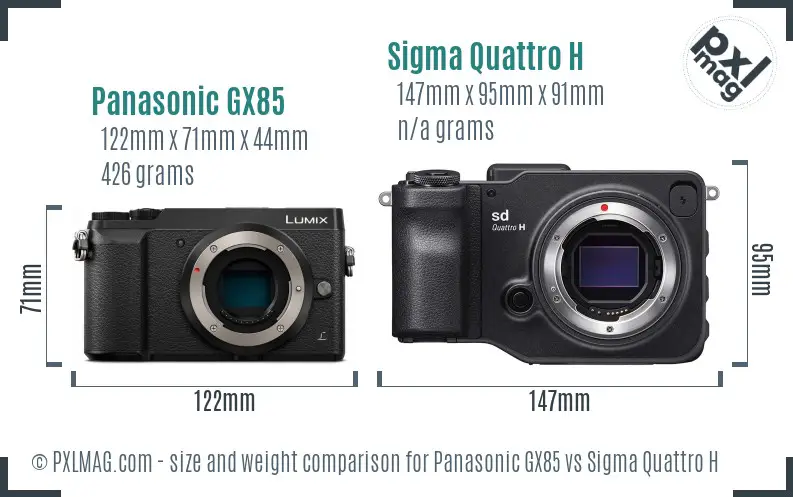 Panasonic GX85 vs Sigma Quattro H size comparison