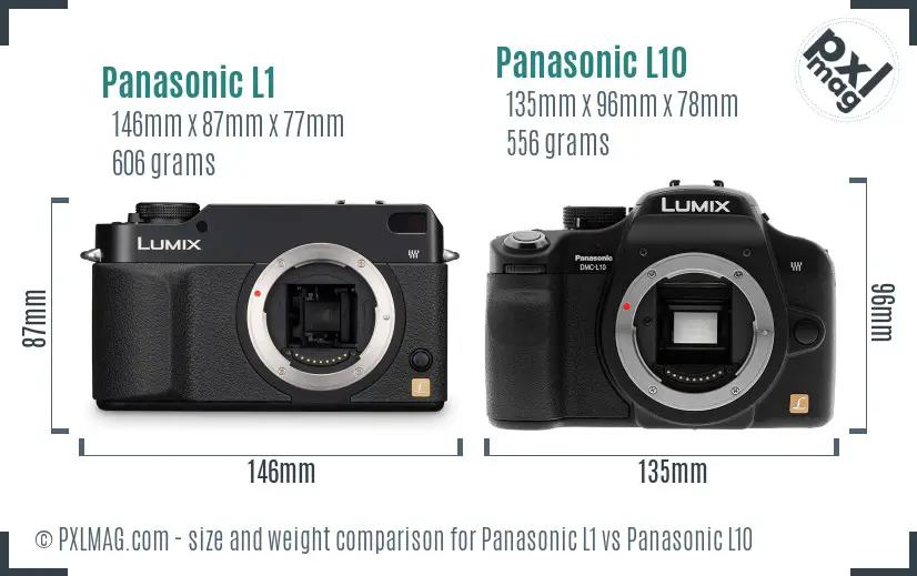 Panasonic L1 vs Panasonic L10 size comparison
