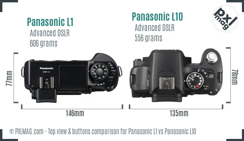 Panasonic L1 vs Panasonic L10 top view buttons comparison