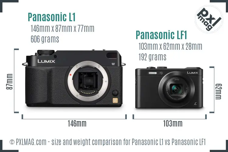 Panasonic L1 vs Panasonic LF1 size comparison