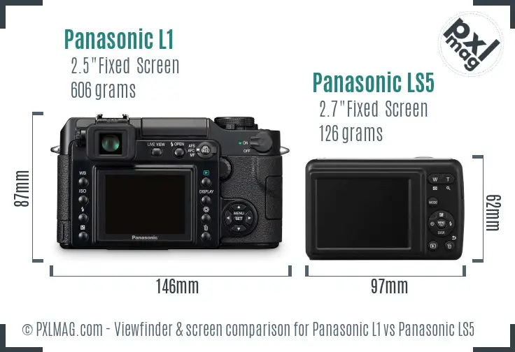 Panasonic L1 vs Panasonic LS5 Screen and Viewfinder comparison