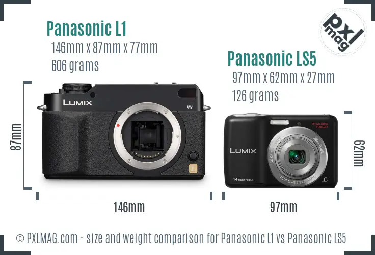 Panasonic L1 vs Panasonic LS5 size comparison