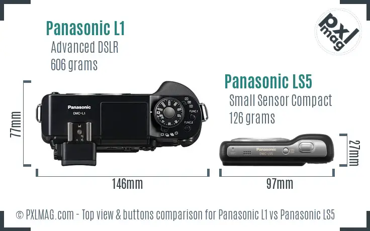 Panasonic L1 vs Panasonic LS5 top view buttons comparison