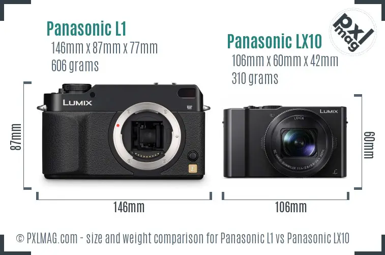 Panasonic L1 vs Panasonic LX10 size comparison
