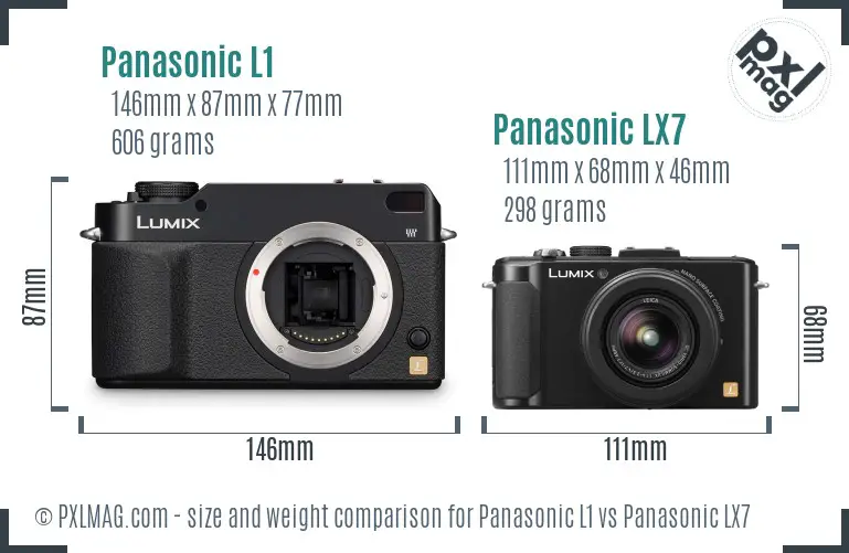Panasonic L1 vs Panasonic LX7 size comparison