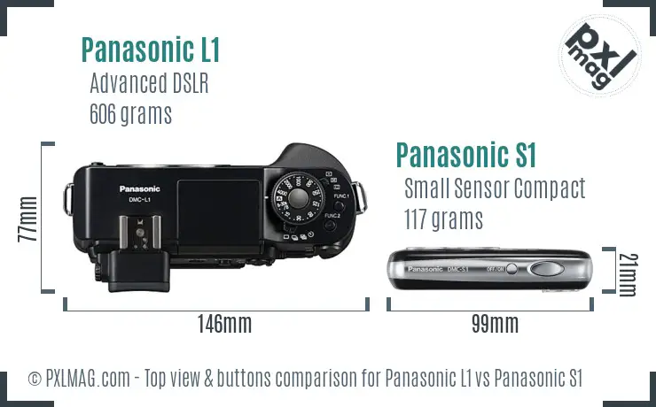 Panasonic L1 vs Panasonic S1 top view buttons comparison