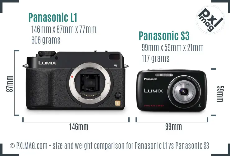 Panasonic L1 vs Panasonic S3 size comparison