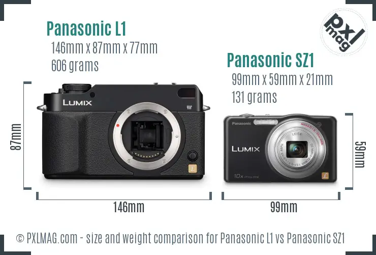 Panasonic L1 vs Panasonic SZ1 size comparison