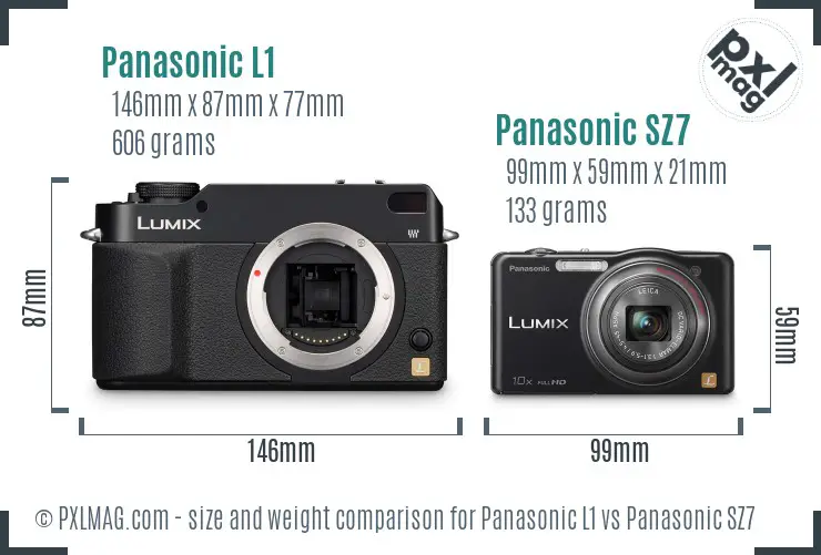 Panasonic L1 vs Panasonic SZ7 size comparison