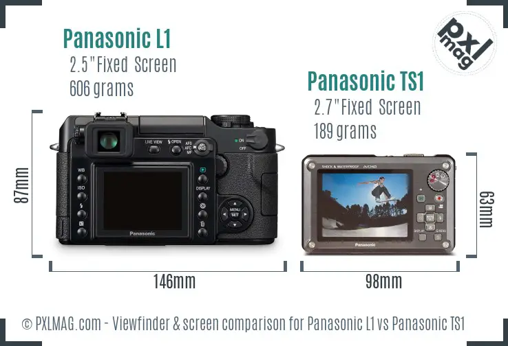 Panasonic L1 vs Panasonic TS1 Screen and Viewfinder comparison