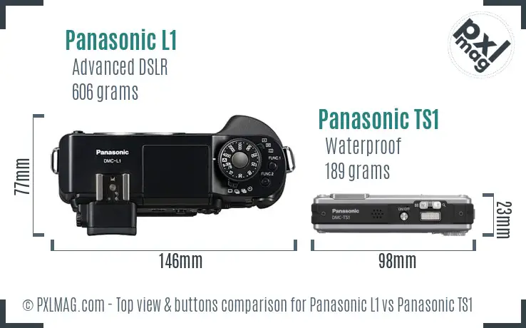 Panasonic L1 vs Panasonic TS1 top view buttons comparison