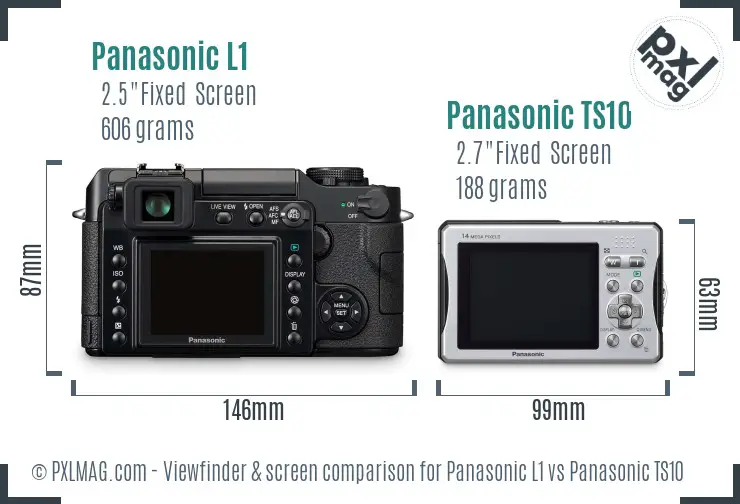 Panasonic L1 vs Panasonic TS10 Screen and Viewfinder comparison