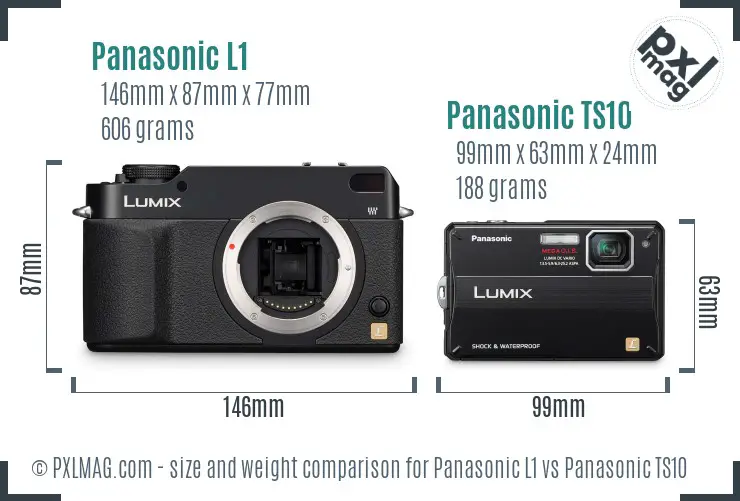 Panasonic L1 vs Panasonic TS10 size comparison