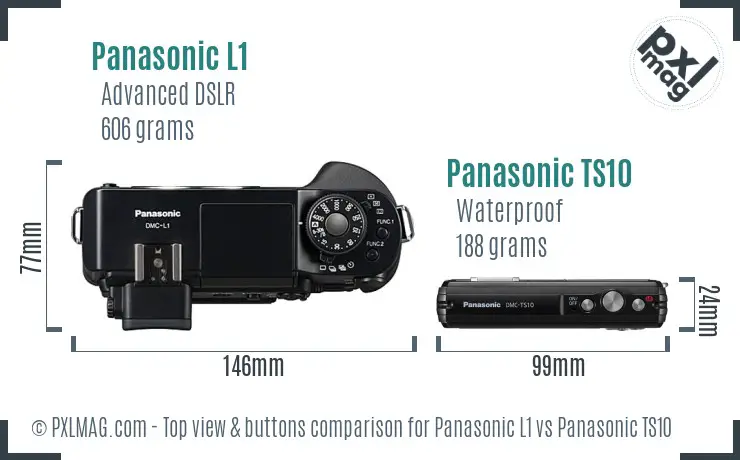 Panasonic L1 vs Panasonic TS10 top view buttons comparison