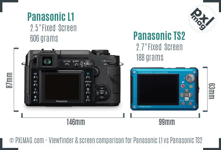 Panasonic L1 vs Panasonic TS2 Screen and Viewfinder comparison