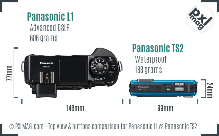 Panasonic L1 vs Panasonic TS2 top view buttons comparison