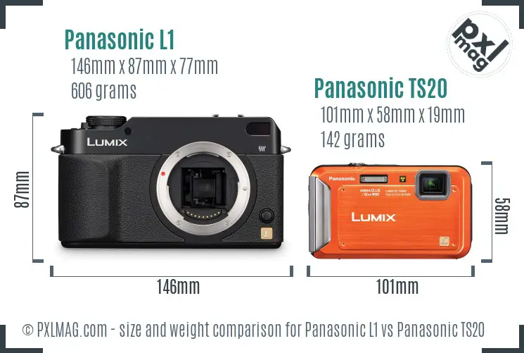 Panasonic L1 vs Panasonic TS20 size comparison