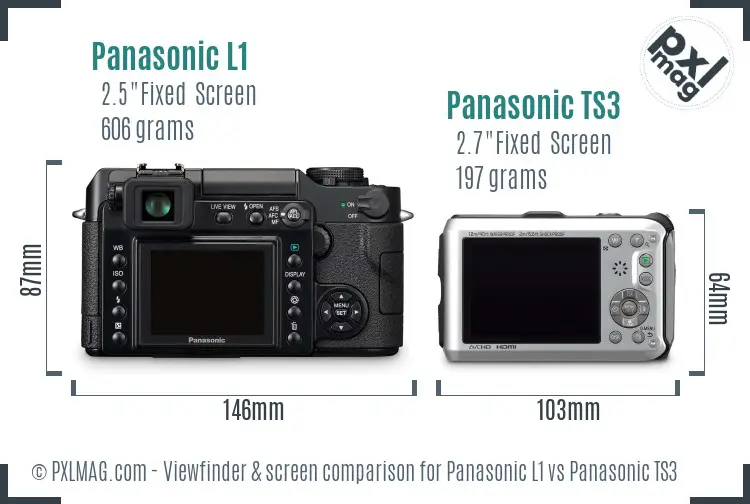 Panasonic L1 vs Panasonic TS3 Screen and Viewfinder comparison