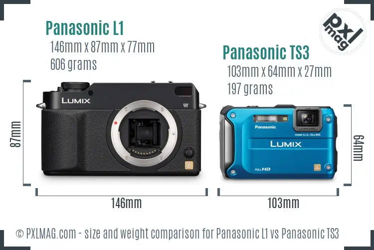 Panasonic L1 vs Panasonic TS3 size comparison