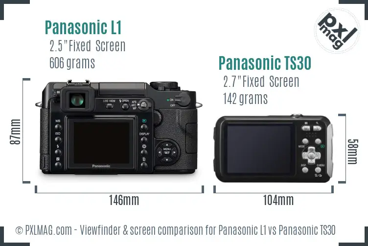 Panasonic L1 vs Panasonic TS30 Screen and Viewfinder comparison