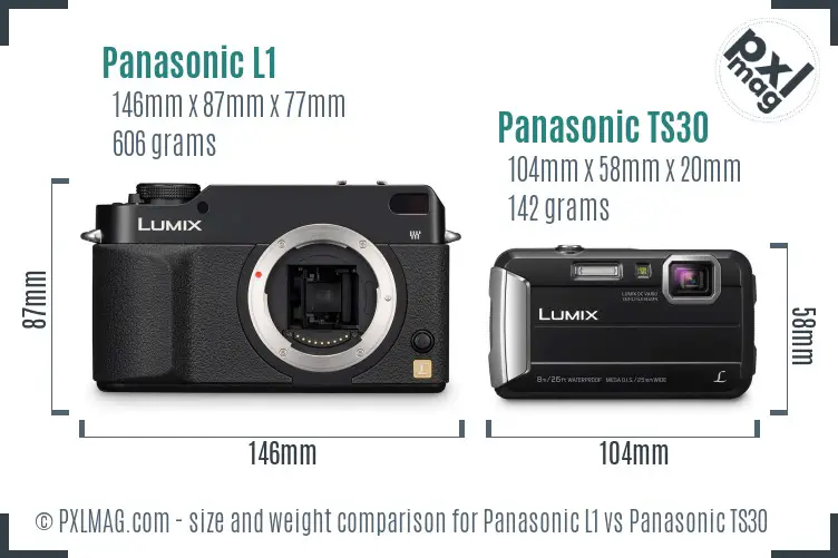 Panasonic L1 vs Panasonic TS30 size comparison