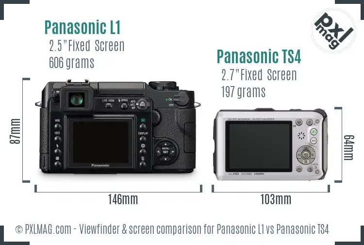 Panasonic L1 vs Panasonic TS4 Screen and Viewfinder comparison