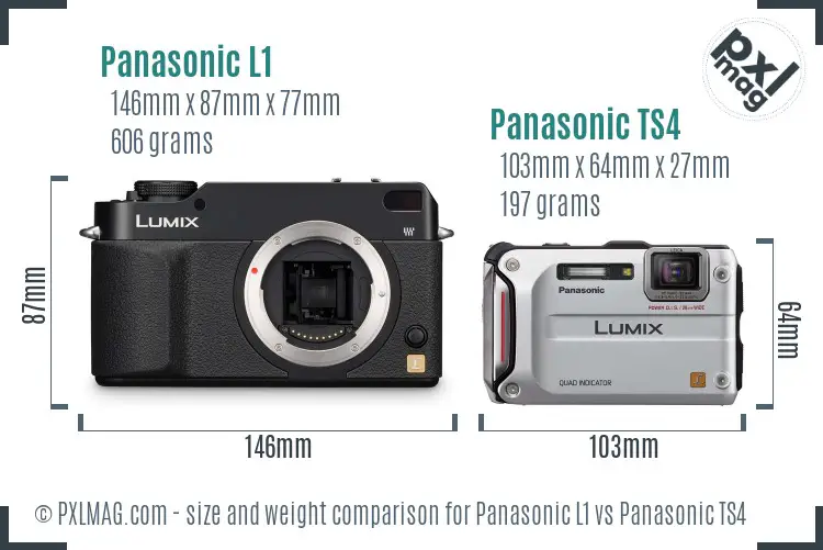 Panasonic L1 vs Panasonic TS4 size comparison