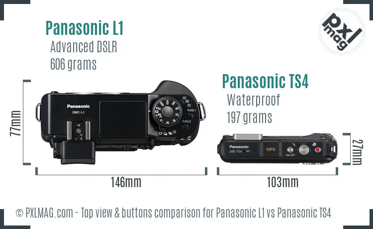 Panasonic L1 vs Panasonic TS4 top view buttons comparison