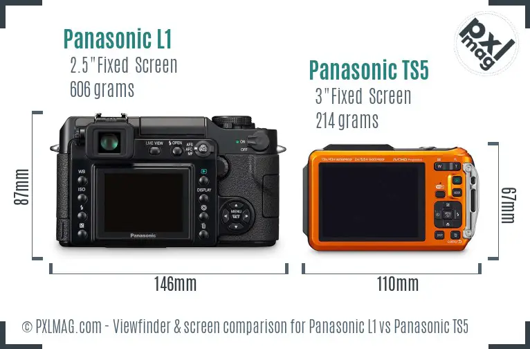 Panasonic L1 vs Panasonic TS5 Screen and Viewfinder comparison