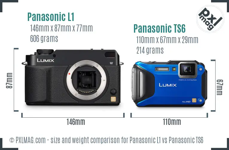 Panasonic L1 vs Panasonic TS6 size comparison