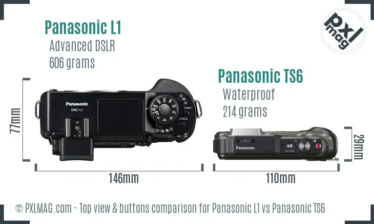 Panasonic L1 vs Panasonic TS6 top view buttons comparison