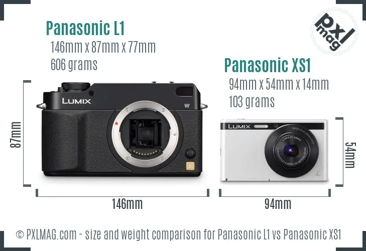 Panasonic L1 vs Panasonic XS1 size comparison