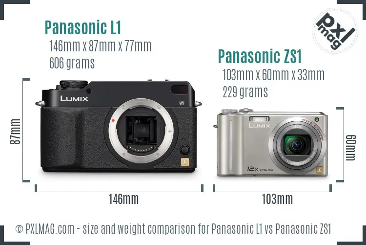 Panasonic L1 vs Panasonic ZS1 size comparison