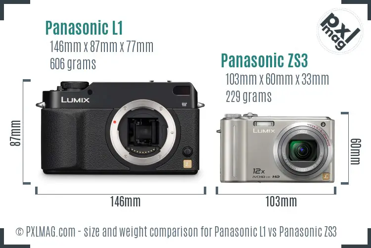 Panasonic L1 vs Panasonic ZS3 size comparison