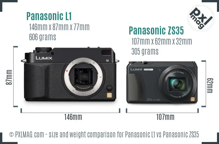 Panasonic L1 vs Panasonic ZS35 size comparison