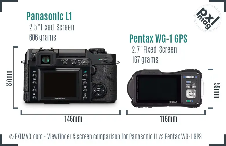 Panasonic L1 vs Pentax WG-1 GPS Screen and Viewfinder comparison