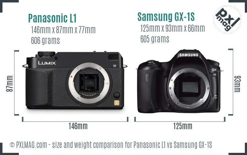 Panasonic L1 vs Samsung GX-1S size comparison