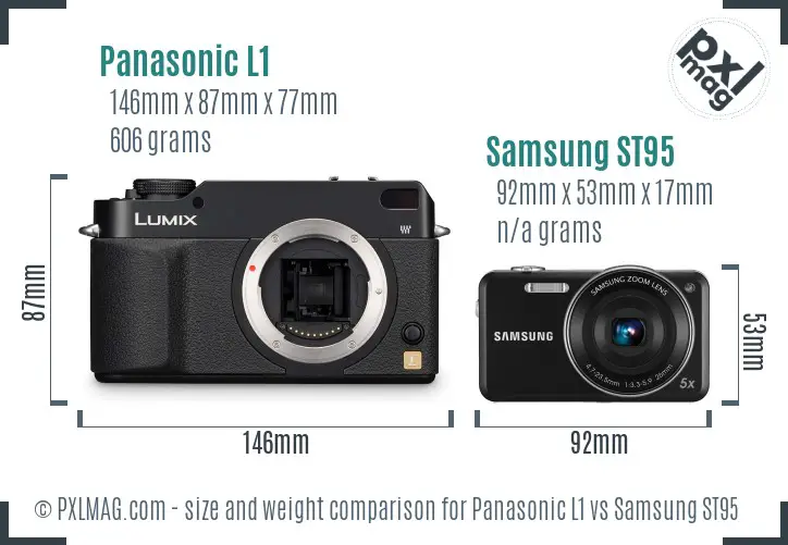 Panasonic L1 vs Samsung ST95 size comparison