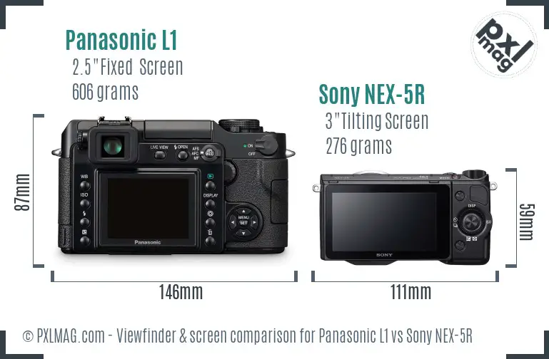 Panasonic L1 vs Sony NEX-5R Screen and Viewfinder comparison Panasonic L1 vs Sony NEX-5R Screen and Viewfinder comparison