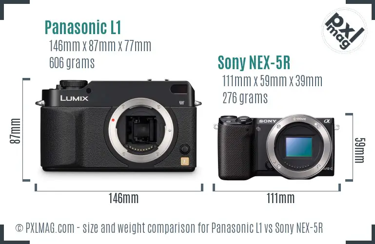 Panasonic L1 vs Sony NEX-5R size comparison Panasonic L1 vs Sony NEX-5R size comparison