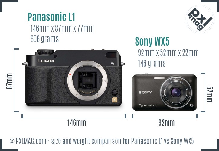 Panasonic L1 vs Sony WX5 size comparison