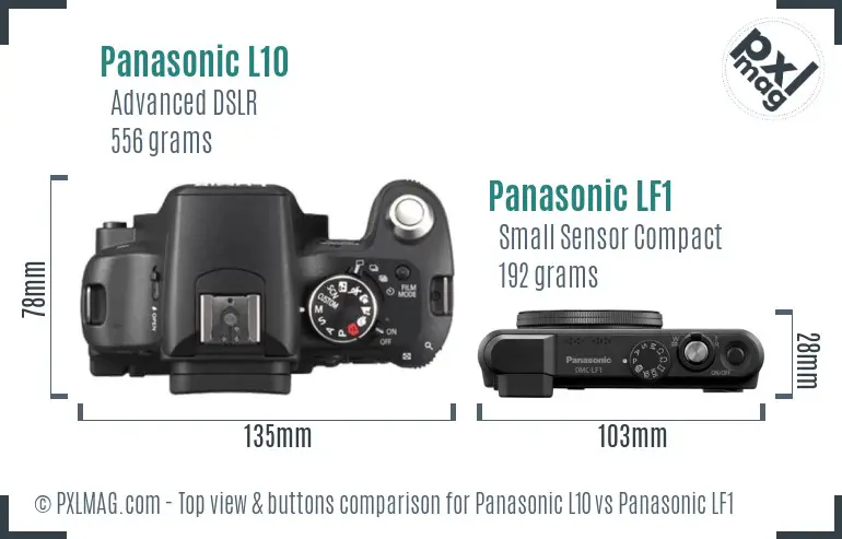 Panasonic L10 vs Panasonic LF1 top view buttons comparison